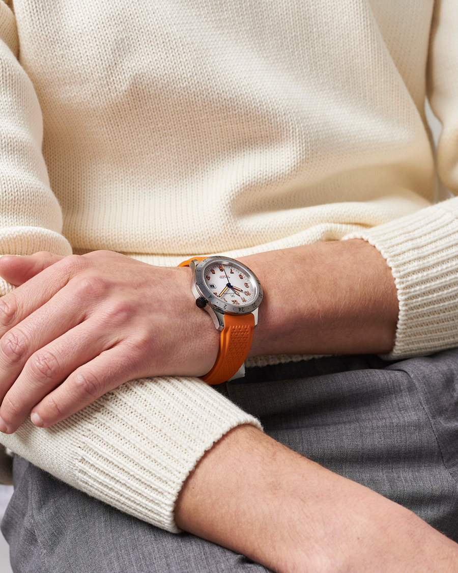 Heren | Sjöö Sandström Royal Steel Worldtimer 41mm Annual Edition Orange | Sjöö Sandström | Royal Steel Worldtimer 41mm Annual Edition Orange