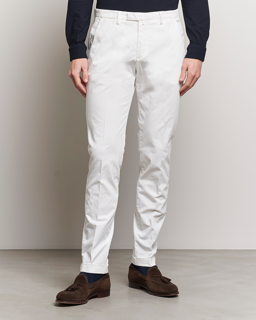 Heren | Broeken | Briglia 1949 | Slim Fit Cotton Stretch Chinos White