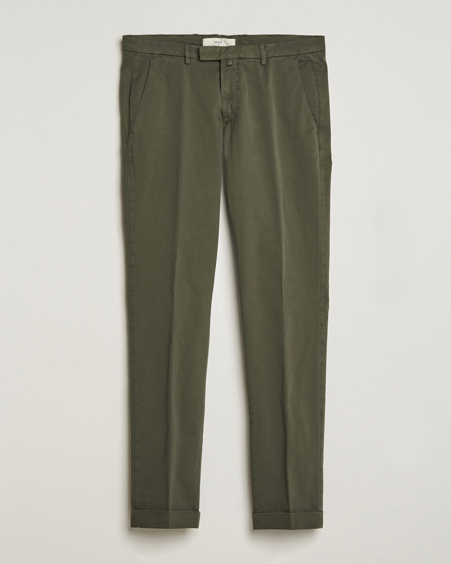 Heren | Broeken | Briglia 1949 | Slim Fit Cotton Stretch Chinos Olive