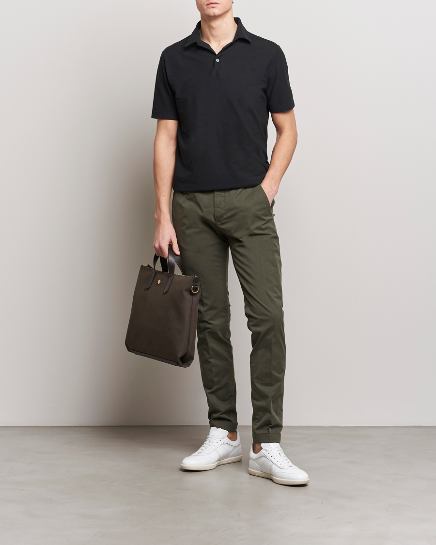 Heren | Broeken | Briglia 1949 | Slim Fit Cotton Stretch Chinos Olive