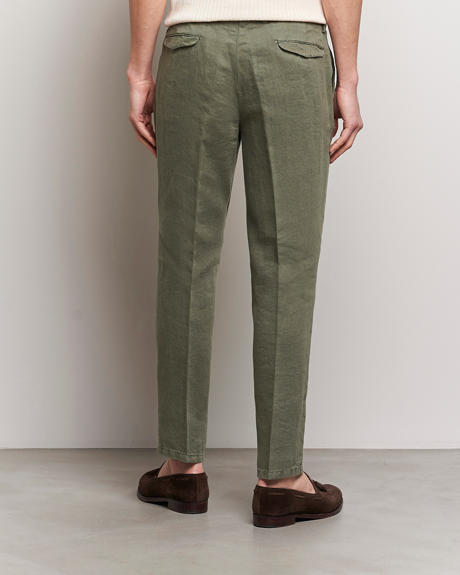 Heren | Broeken | Briglia 1949 | Pleated Linen Trousers Olive