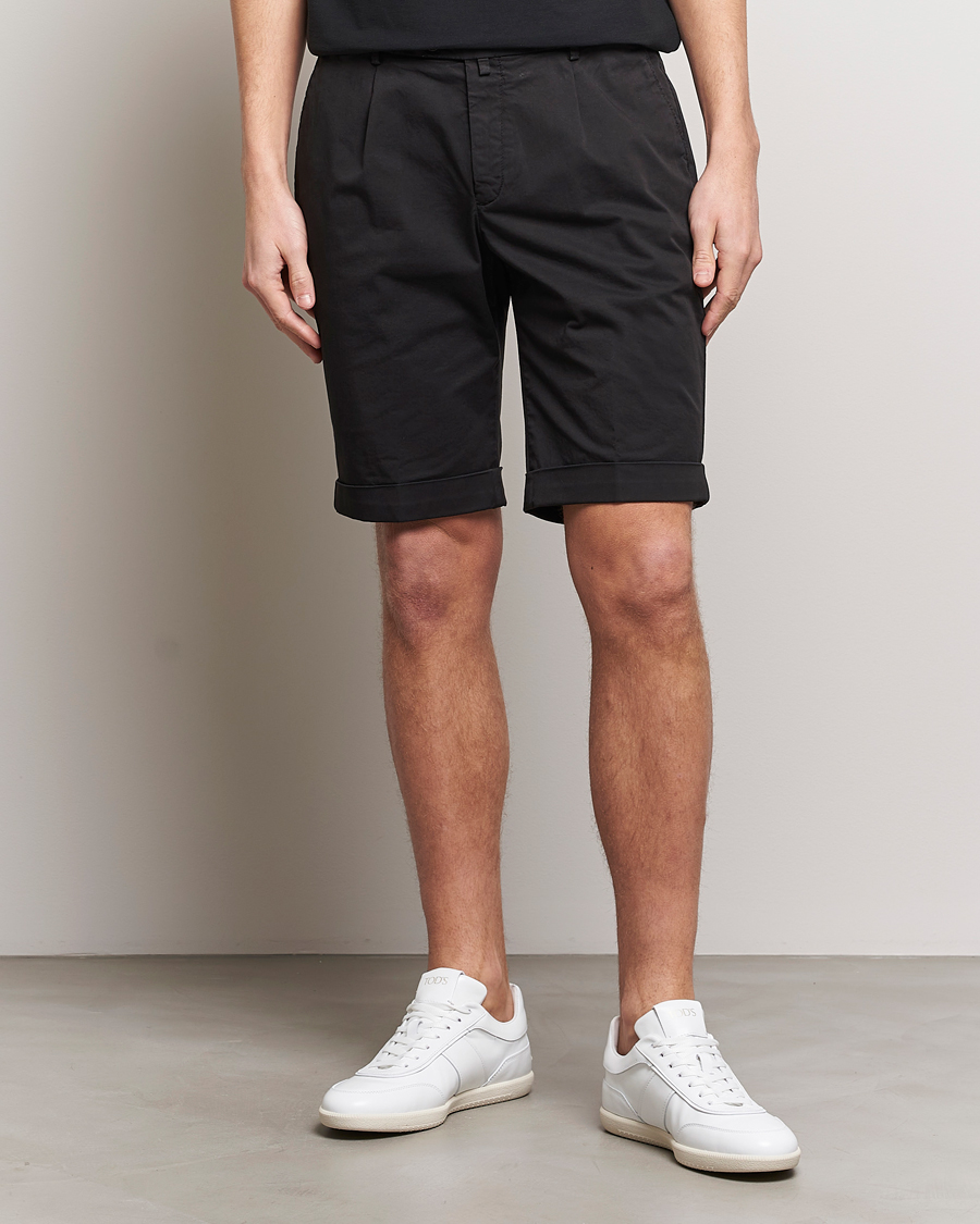 Heren | Korte broek | Briglia 1949 | Pleated Cotton Shorts Black