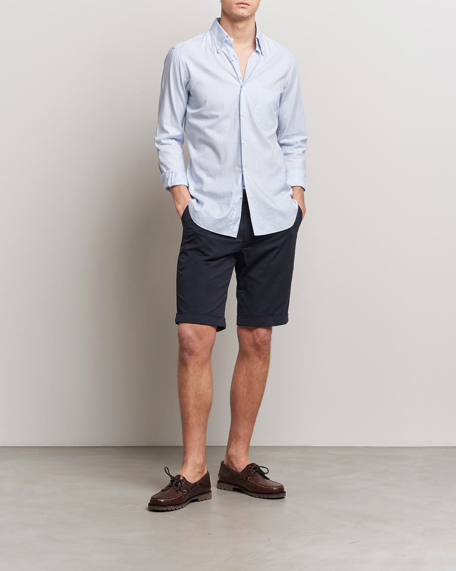Heren | Korte broek | Briglia 1949 | Pleated Cotton Shorts Navy