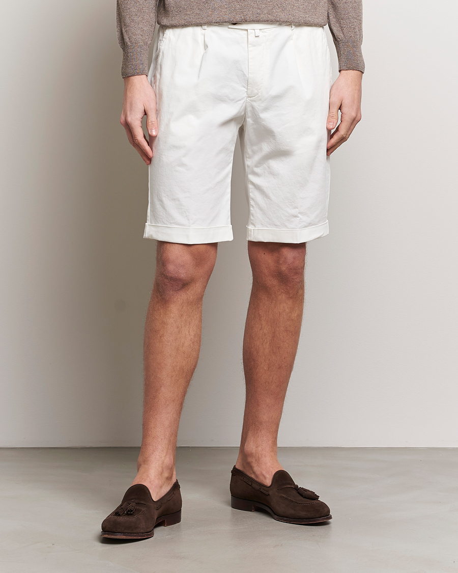 Heren | Korte broek | Briglia 1949 | Pleated Cotton Shorts White