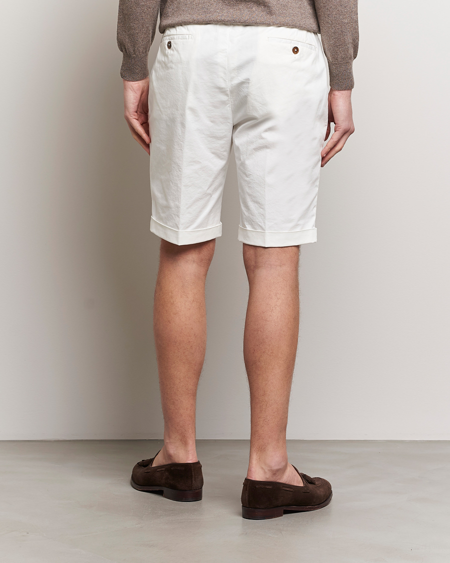 Heren | Korte broek | Briglia 1949 | Pleated Cotton Shorts White