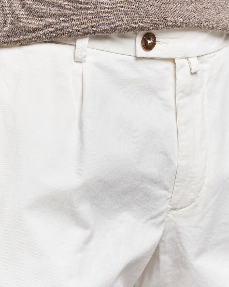 Heren | Korte broek | Briglia 1949 | Pleated Cotton Shorts White