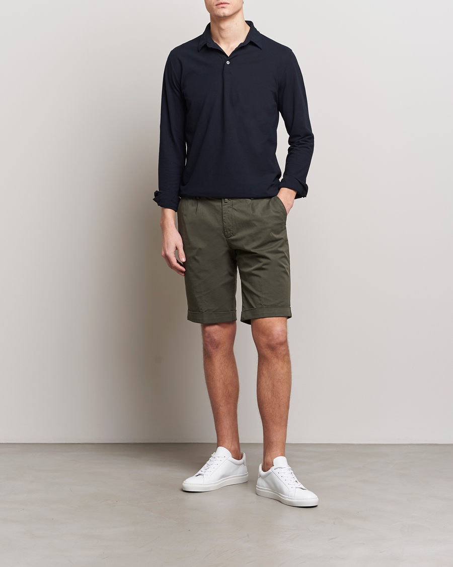 Heren | Korte broek | Briglia 1949 | Pleated Cotton Shorts Olive