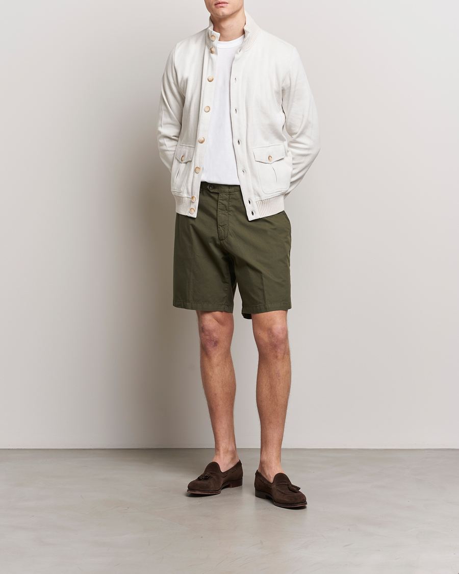 Heren | Korte broek | Briglia 1949 | Easy Fit Cotton Shorts Olive