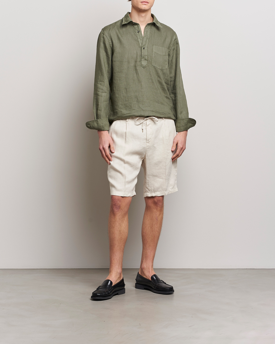 Heren | Korte broek | Briglia 1949 | Easy Fit Linen Shorts Off White
