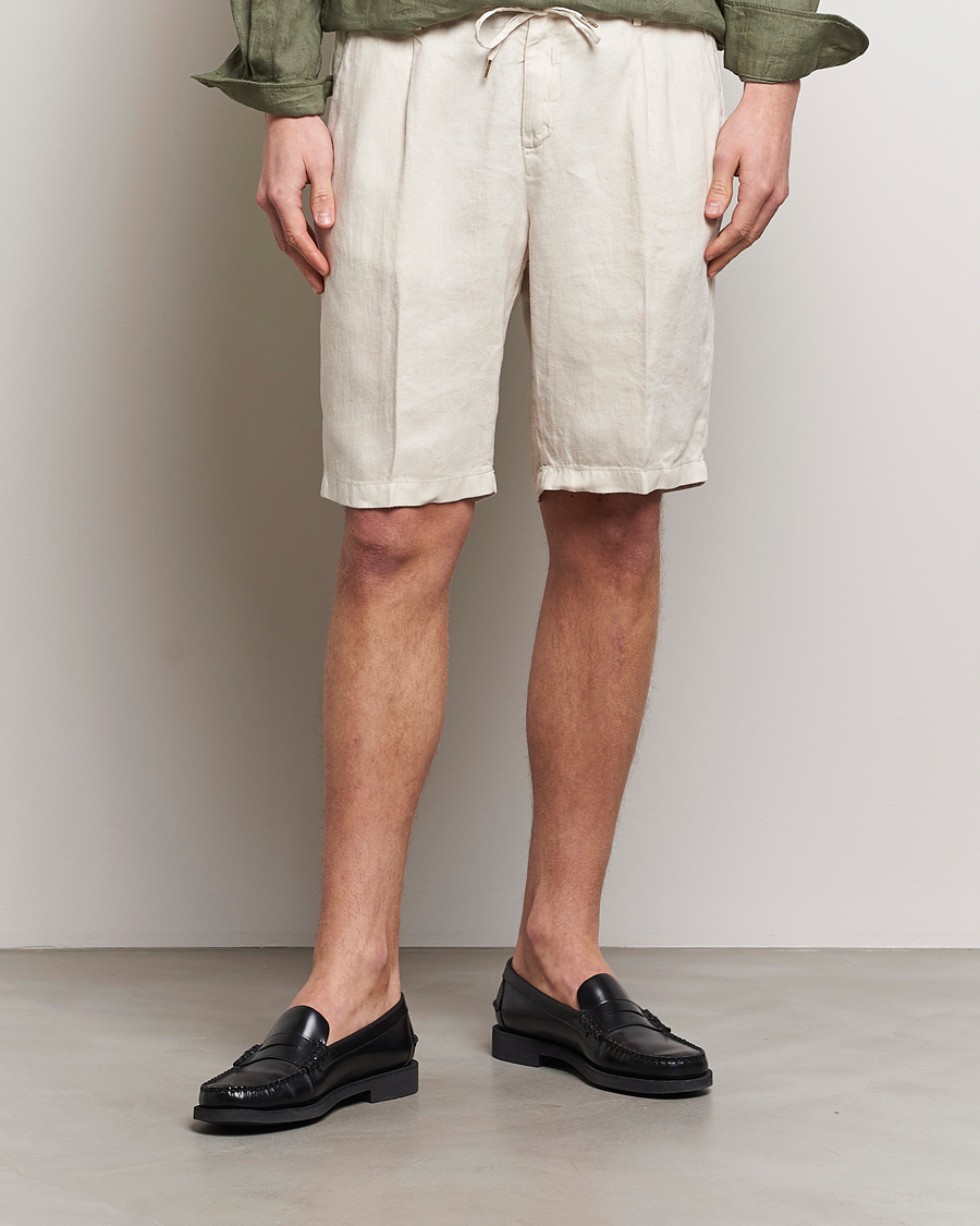 Heren | Briglia 1949 | Briglia 1949 | Easy Fit Linen Shorts Off White