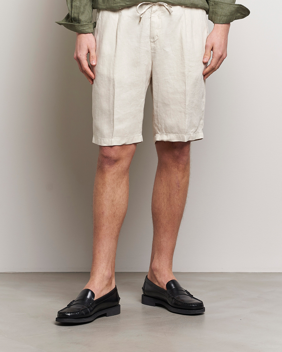 Heren | Italian Department | Briglia 1949 | Easy Fit Linen Shorts Off White