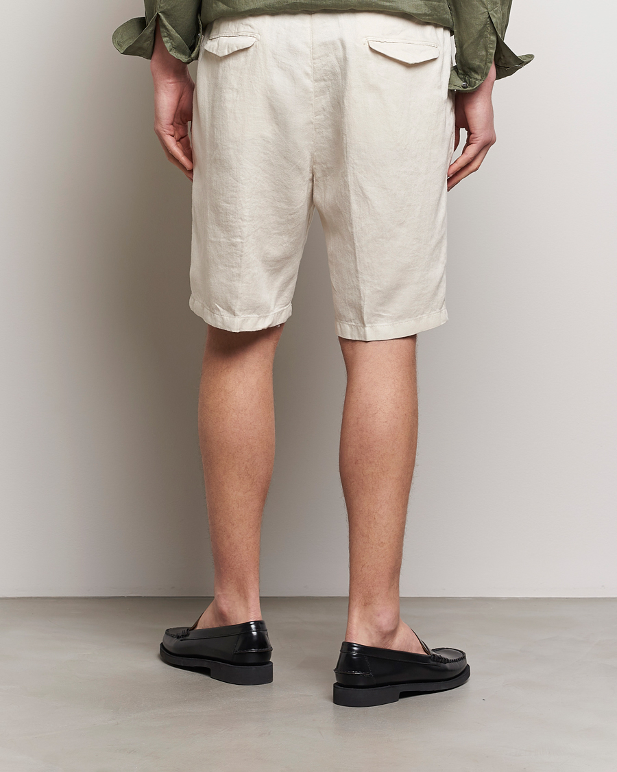Heren | Korte broek | Briglia 1949 | Easy Fit Linen Shorts Off White