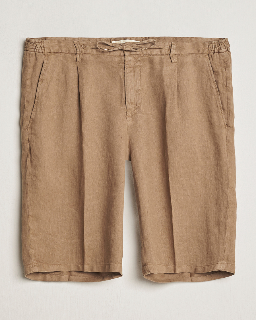 Heren | Korte broek | Briglia 1949 | Easy Fit Linen Shorts Beige