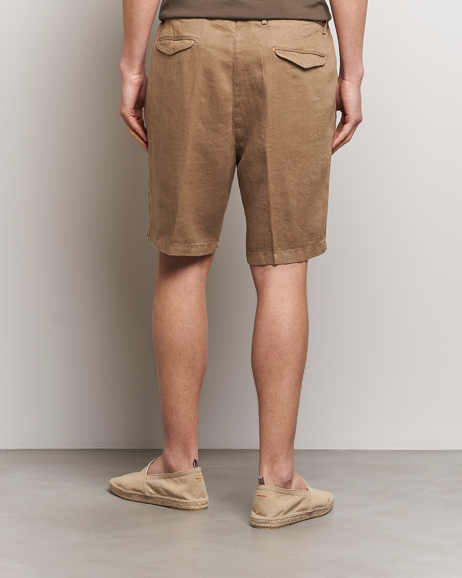 Heren | Korte broek | Briglia 1949 | Easy Fit Linen Shorts Beige