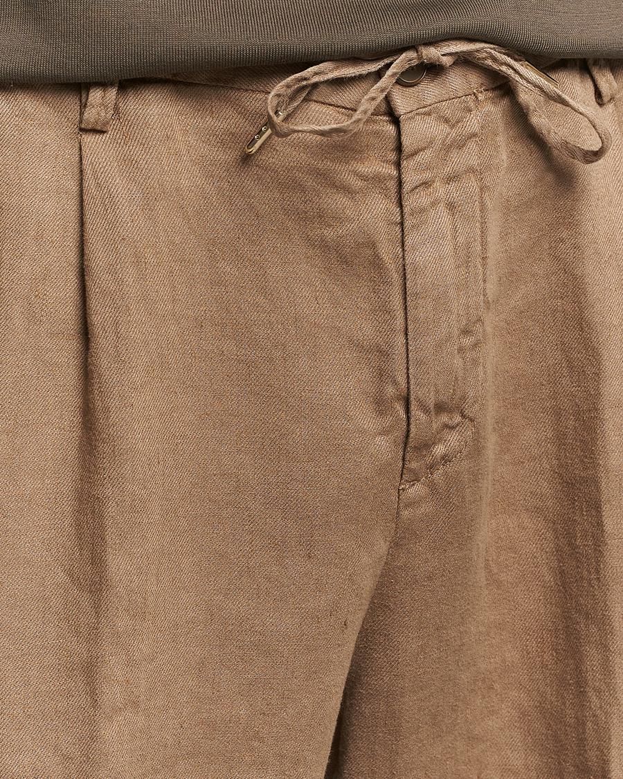 Heren | Korte broek | Briglia 1949 | Easy Fit Linen Shorts Beige