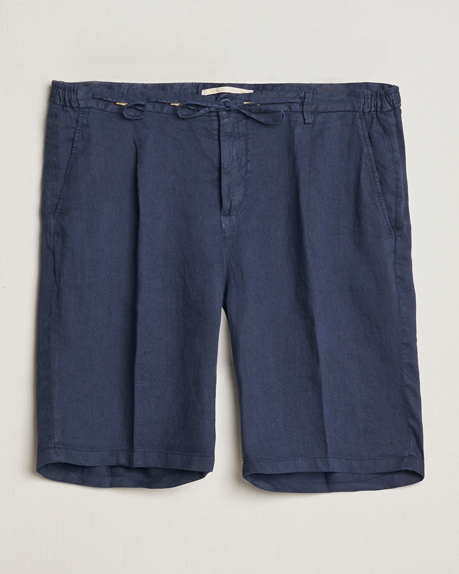 Heren | Korte broek | Briglia 1949 | Easy Fit Linen Shorts Navy