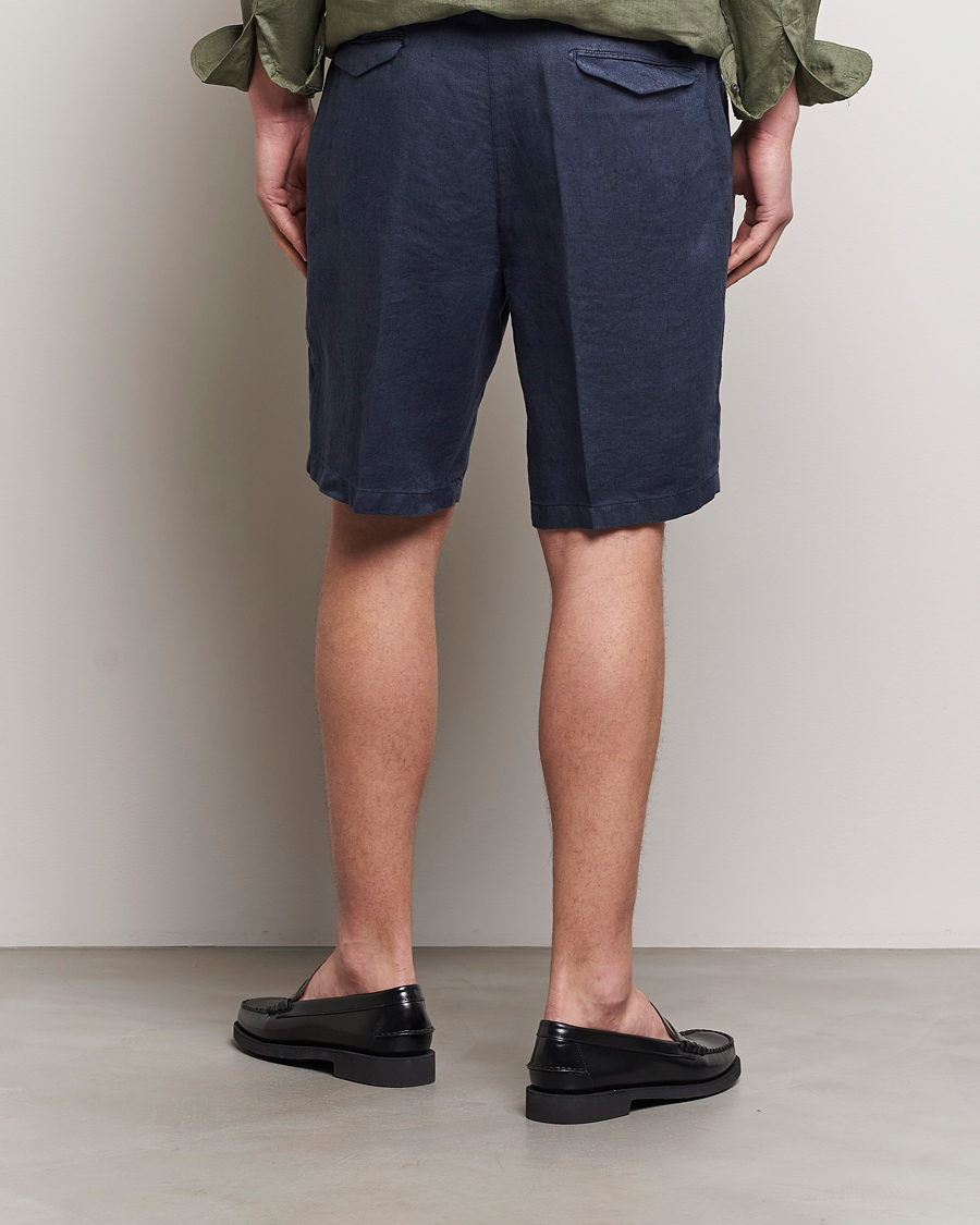 Heren | Korte broek | Briglia 1949 | Easy Fit Linen Shorts Navy