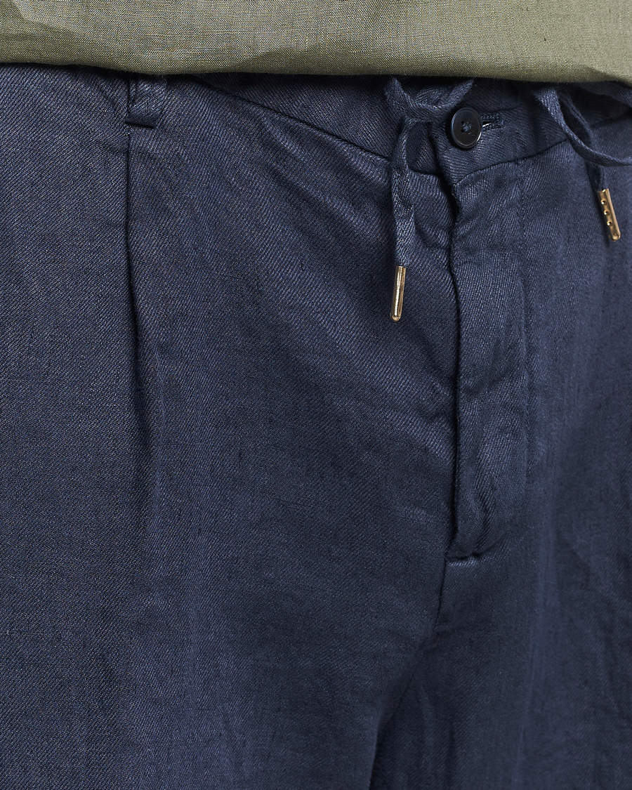 Heren | Korte broek | Briglia 1949 | Easy Fit Linen Shorts Navy