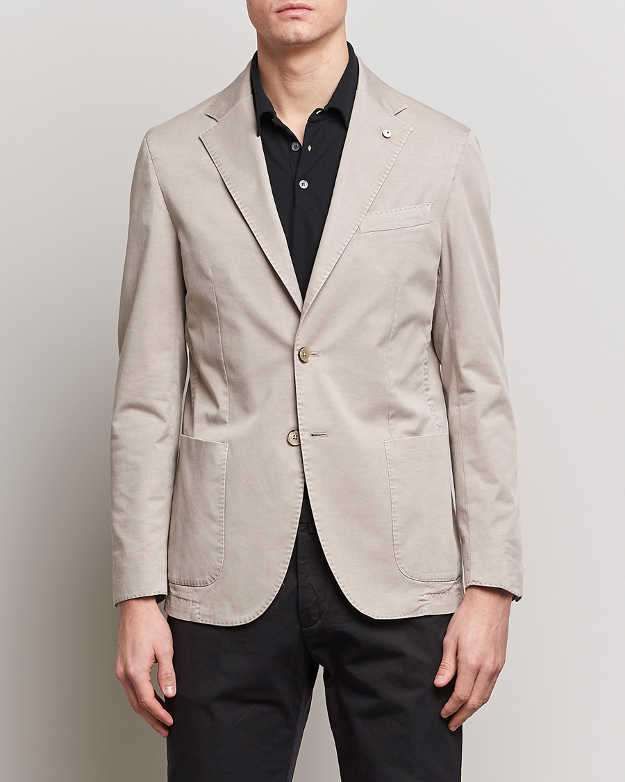 Heren | Italian Department | L.B.M. 1911 | Jack Regular Fit Cotton Stretch Blazer Light Grey