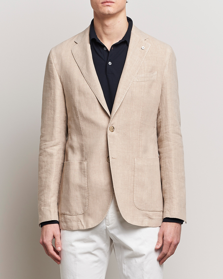 Heren | Italian Department | L.B.M. 1911 | Jack Regular Fit Linen Blazer Sand