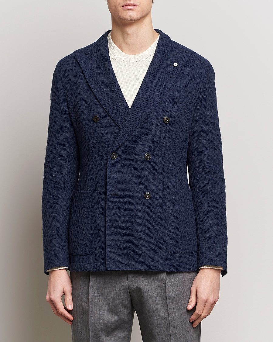 Heren | Italian Department | L.B.M. 1911 | Double Breasted Jersey Punto Blazer Navy