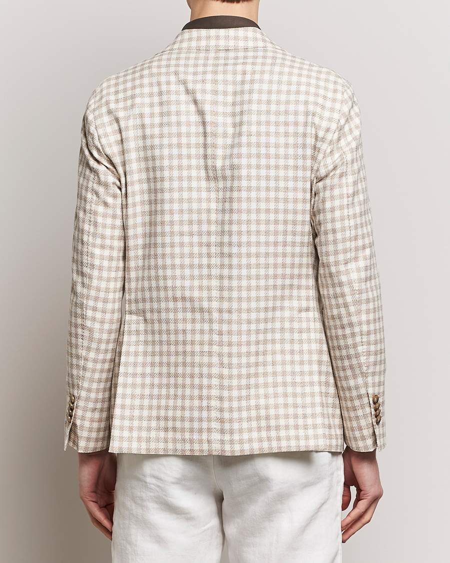 Heren | Blazers | L.B.M. 1911 | Checked Cotton Peak Lapel Blazer Beige