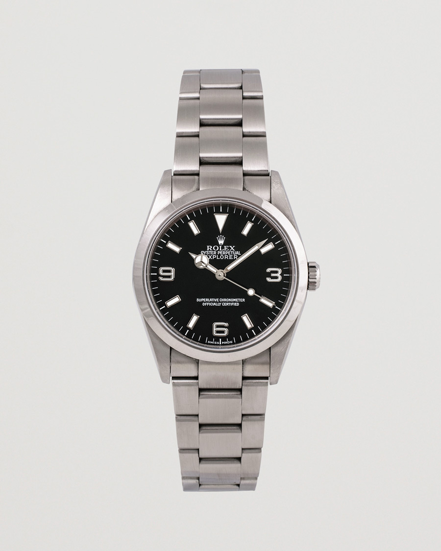 Heren | Rolex Pre-Owned Explorer 114270 Steel Black Silver | Rolex Pre-Owned | Explorer 114270 Steel Black Silver