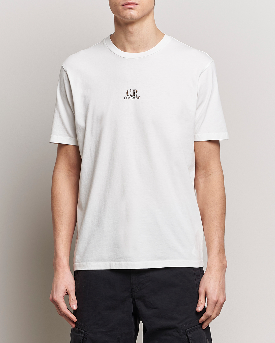Heren | Witte T-shirts | C.P. Company | Short Sleeve Hand Printed T-Shirt White