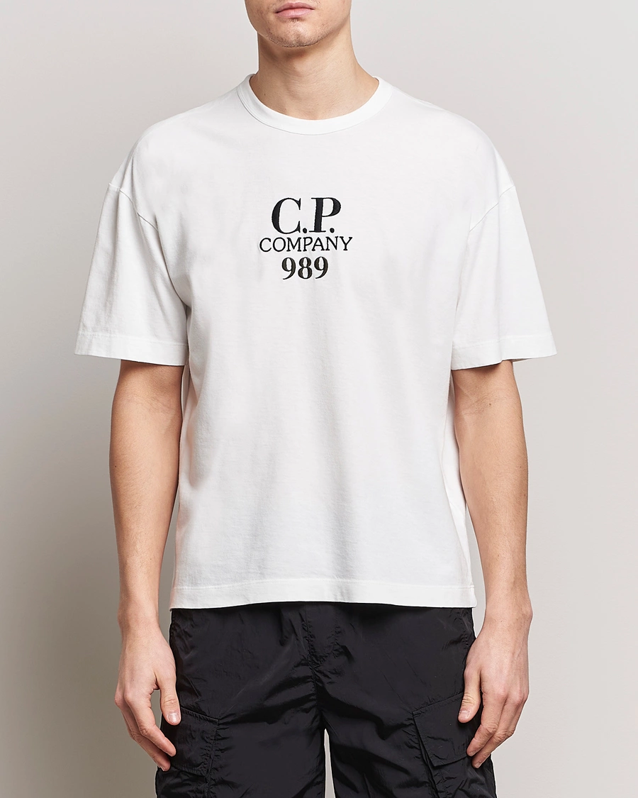Heren | T-shirts | C.P. Company | Brushed Cotton Embroidery Logo T-Shirt White