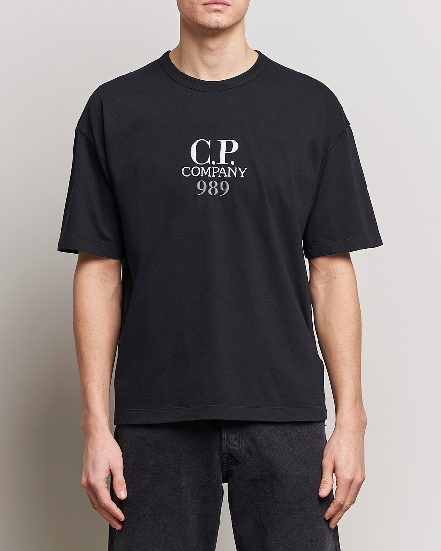Heren |  | C.P. Company | Brushed Cotton Embroidery Logo T-Shirt Black