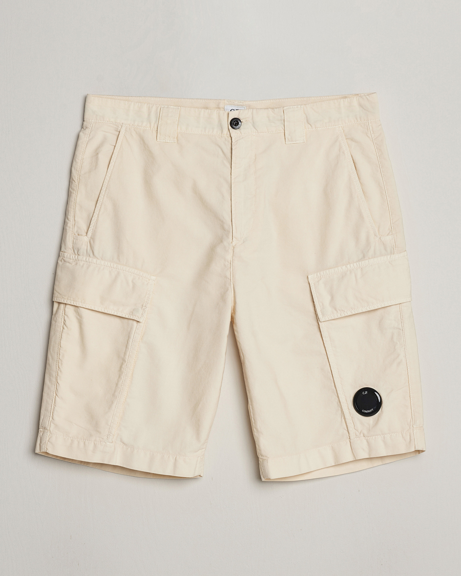 Heren | Korte broek | C.P. Company | Ottoman Garment Dyed Cotton Cargo Shorts Off White