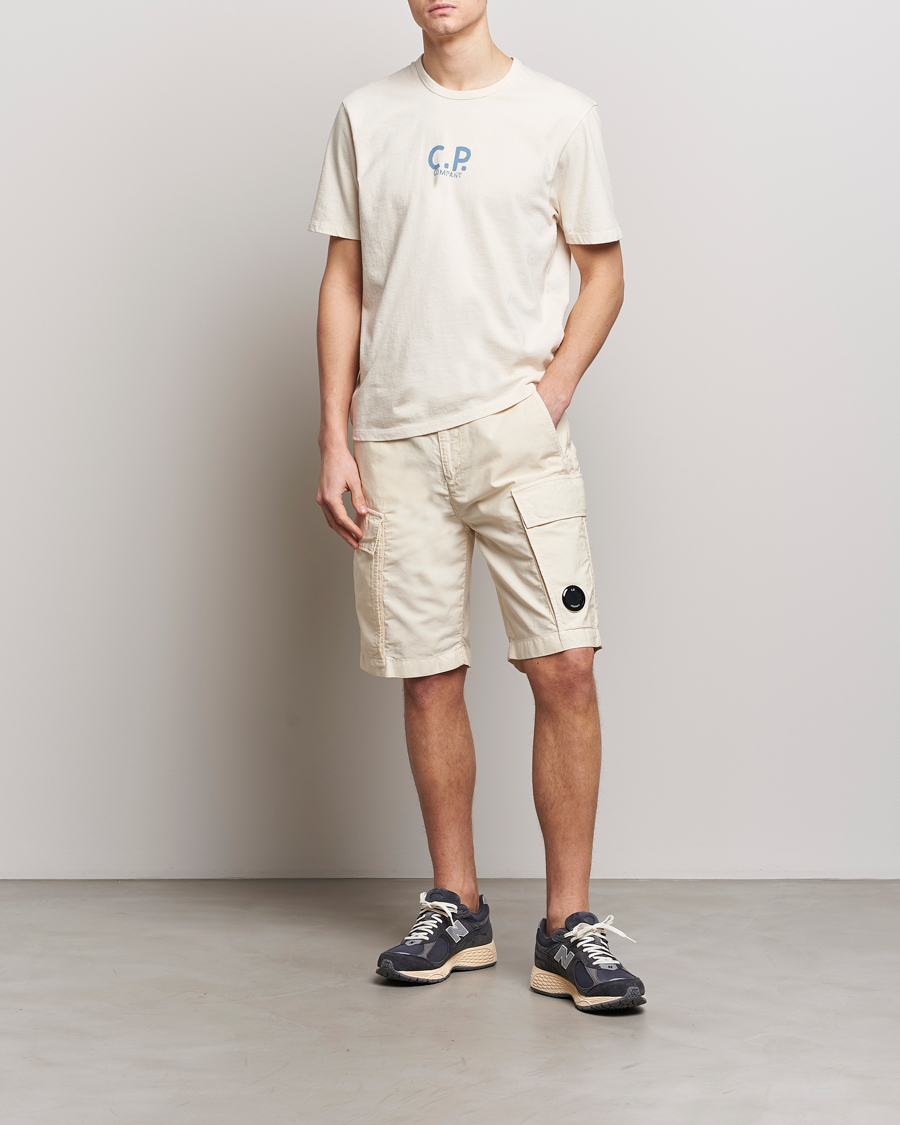 Heren | Korte broek | C.P. Company | Ottoman Garment Dyed Cotton Cargo Shorts Off White