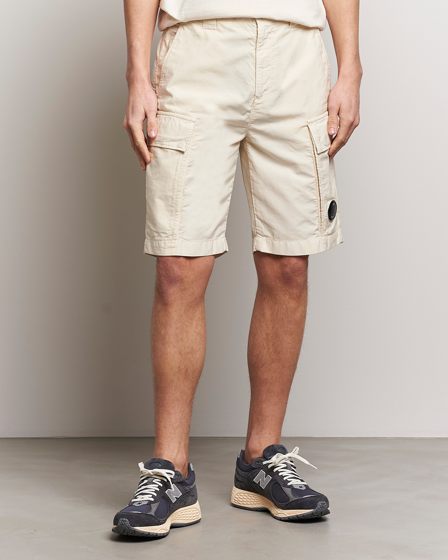 Heren | Cargoshorts | C.P. Company | Ottoman Garment Dyed Cotton Cargo Shorts Off White