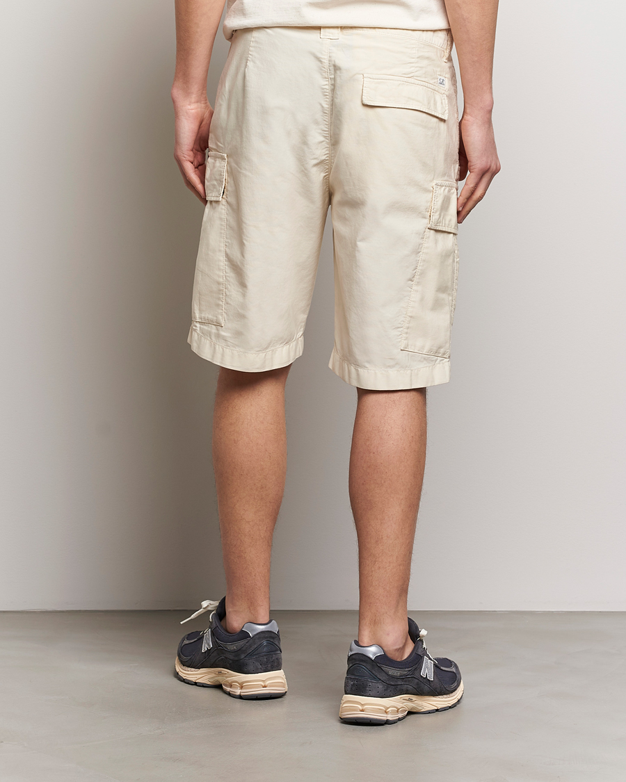 Heren | Korte broek | C.P. Company | Ottoman Garment Dyed Cotton Cargo Shorts Off White