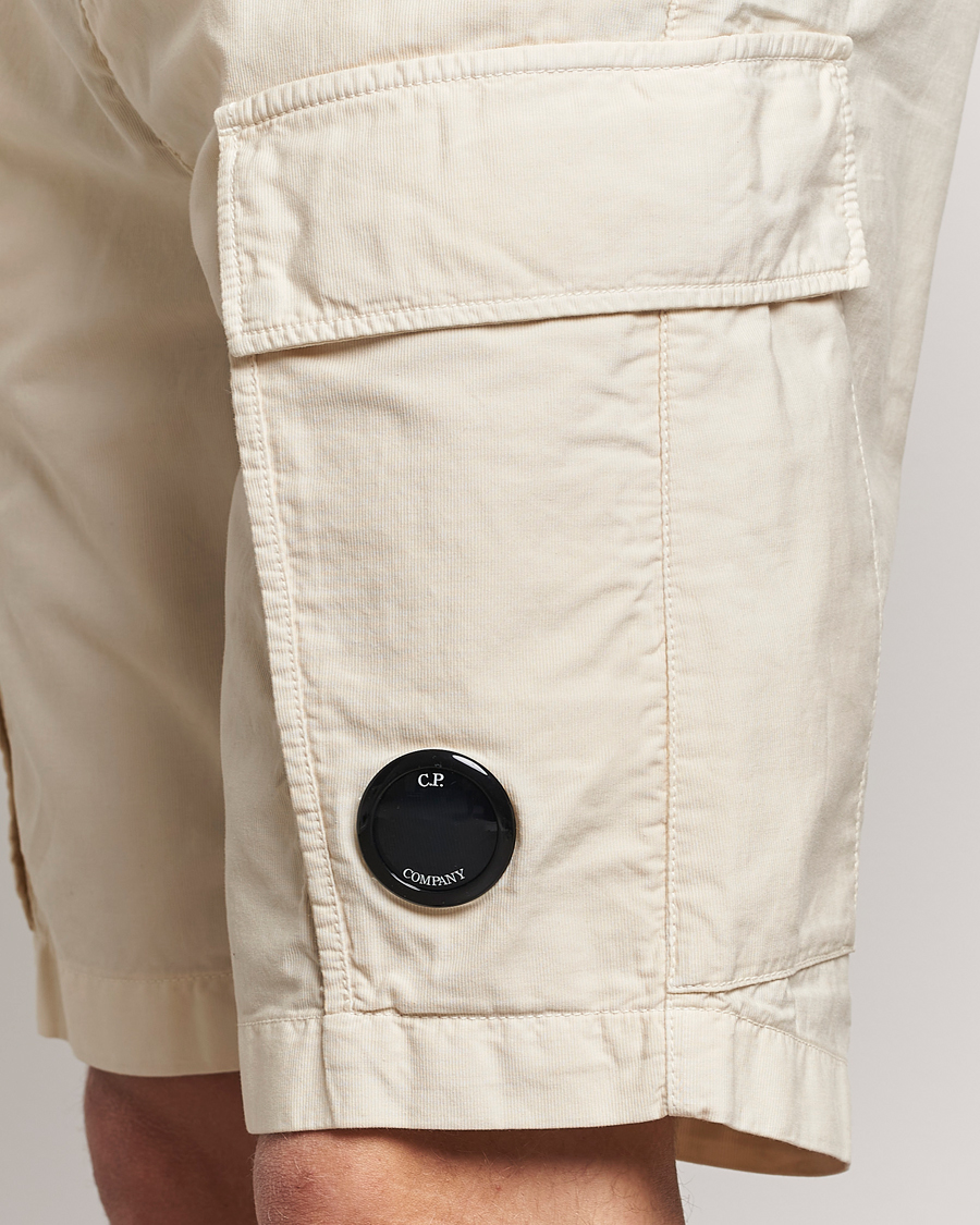 Heren | Korte broek | C.P. Company | Ottoman Garment Dyed Cotton Cargo Shorts Off White
