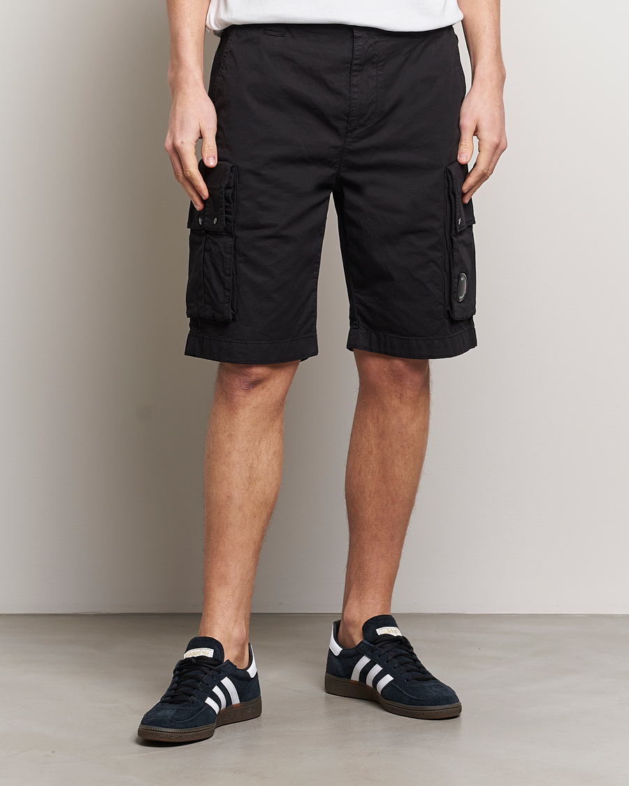 Heren | Cargoshorts | C.P. Company | Twill Stretch Cargo Shorts Black