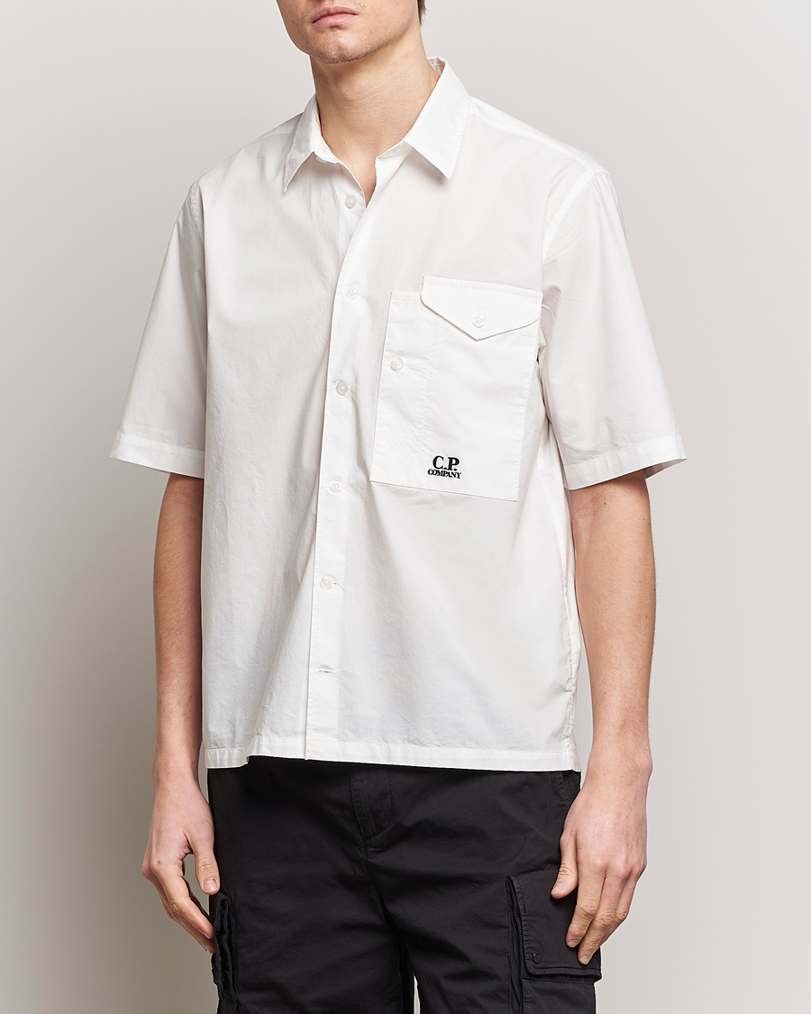 Heren | Overhemden met korte mouwen | C.P. Company | Short Sleeve Popline Shirt White
