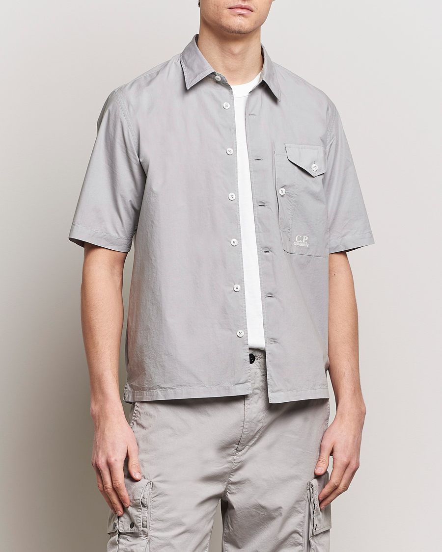 Heren | Overhemden met korte mouwen | C.P. Company | Short Sleeve Popline Shirt Grey