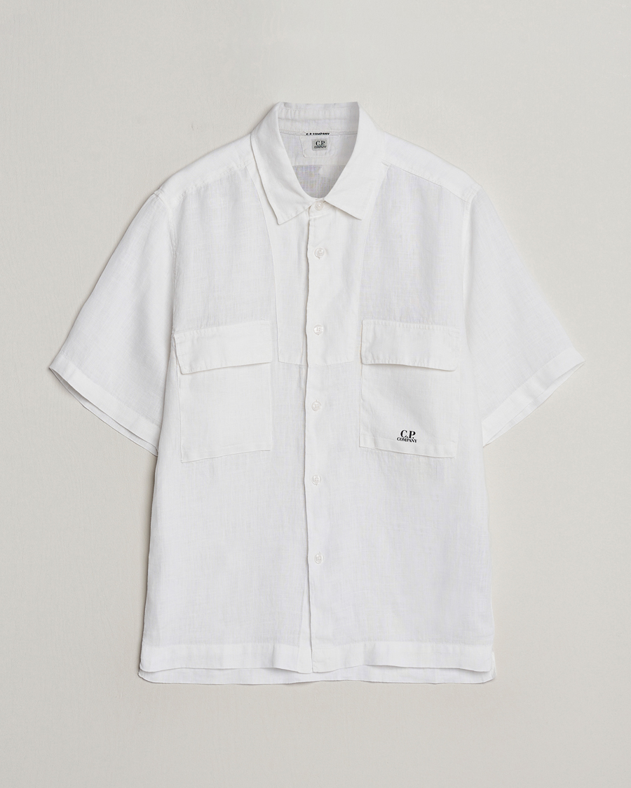 Heren | Overhemden | C.P. Company | Short Sleeve Linen Shirt White