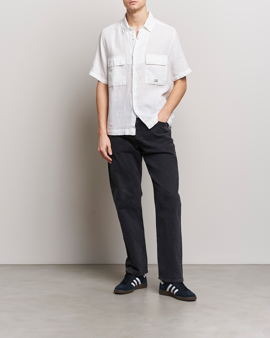 Heren | Overhemden | C.P. Company | Short Sleeve Linen Shirt White