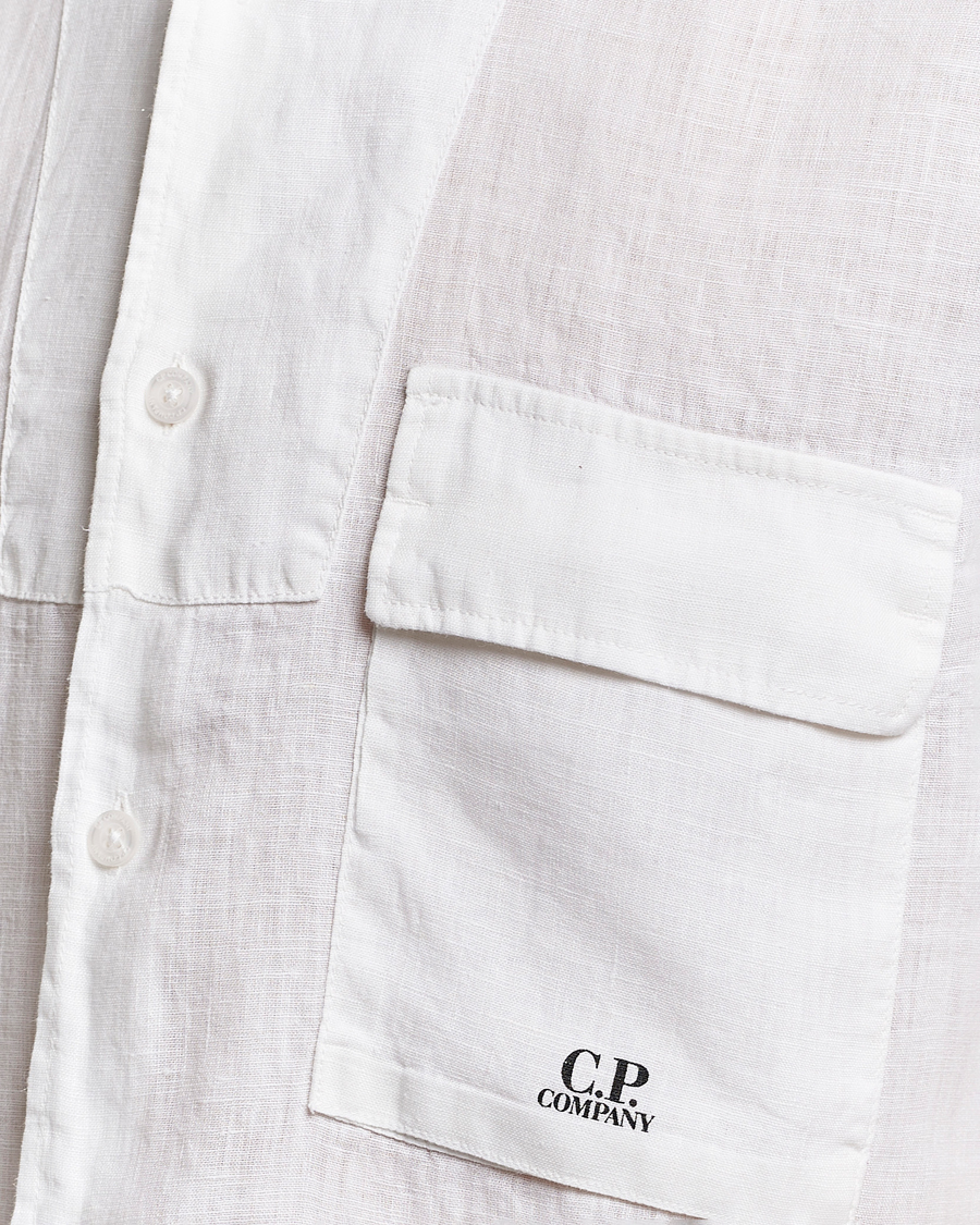 Heren | Overhemden | C.P. Company | Short Sleeve Linen Shirt White