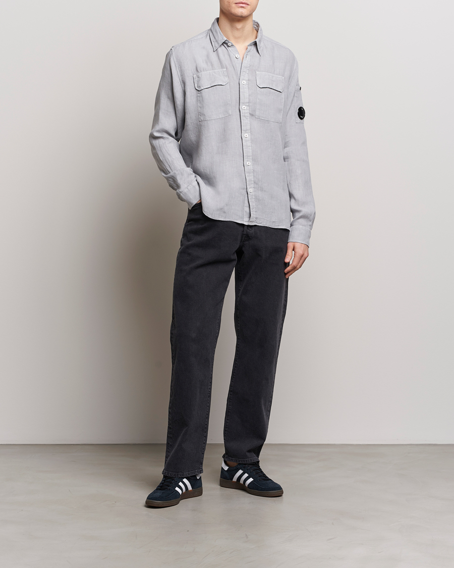 Heren | Overhemden | C.P. Company | Long Sleeve Linen Shirt Grey