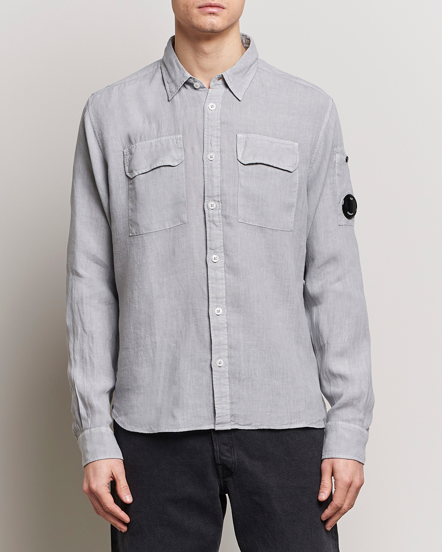 Heren | Afdelingen | C.P. Company | Long Sleeve Linen Shirt Grey