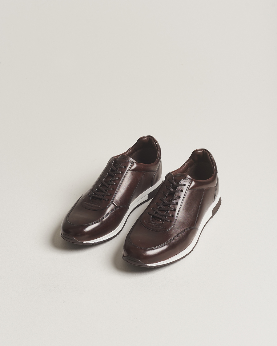Heren | Schoenen | Loake 1880 | Bannister Leather Running Sneaker Dark Brown