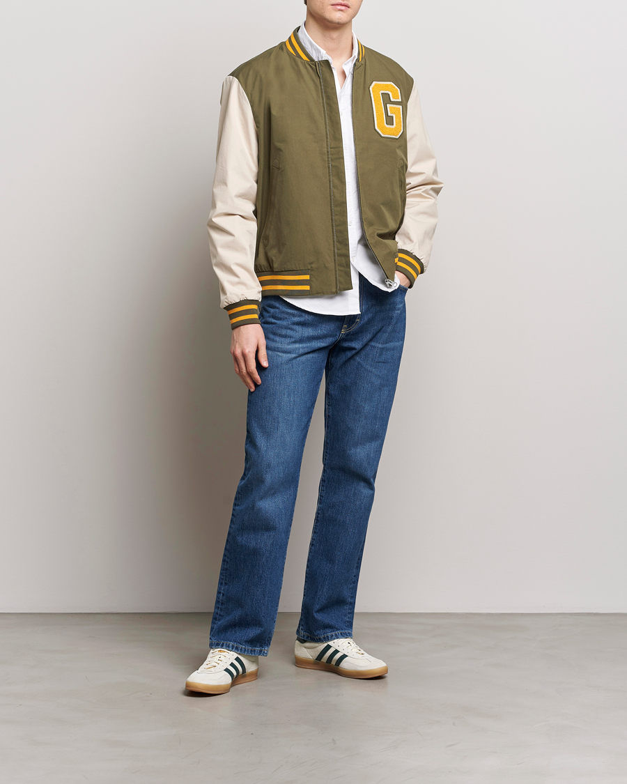 Heren | Jassen | GANT | Light Varsity Jacket Green/Soft Oat