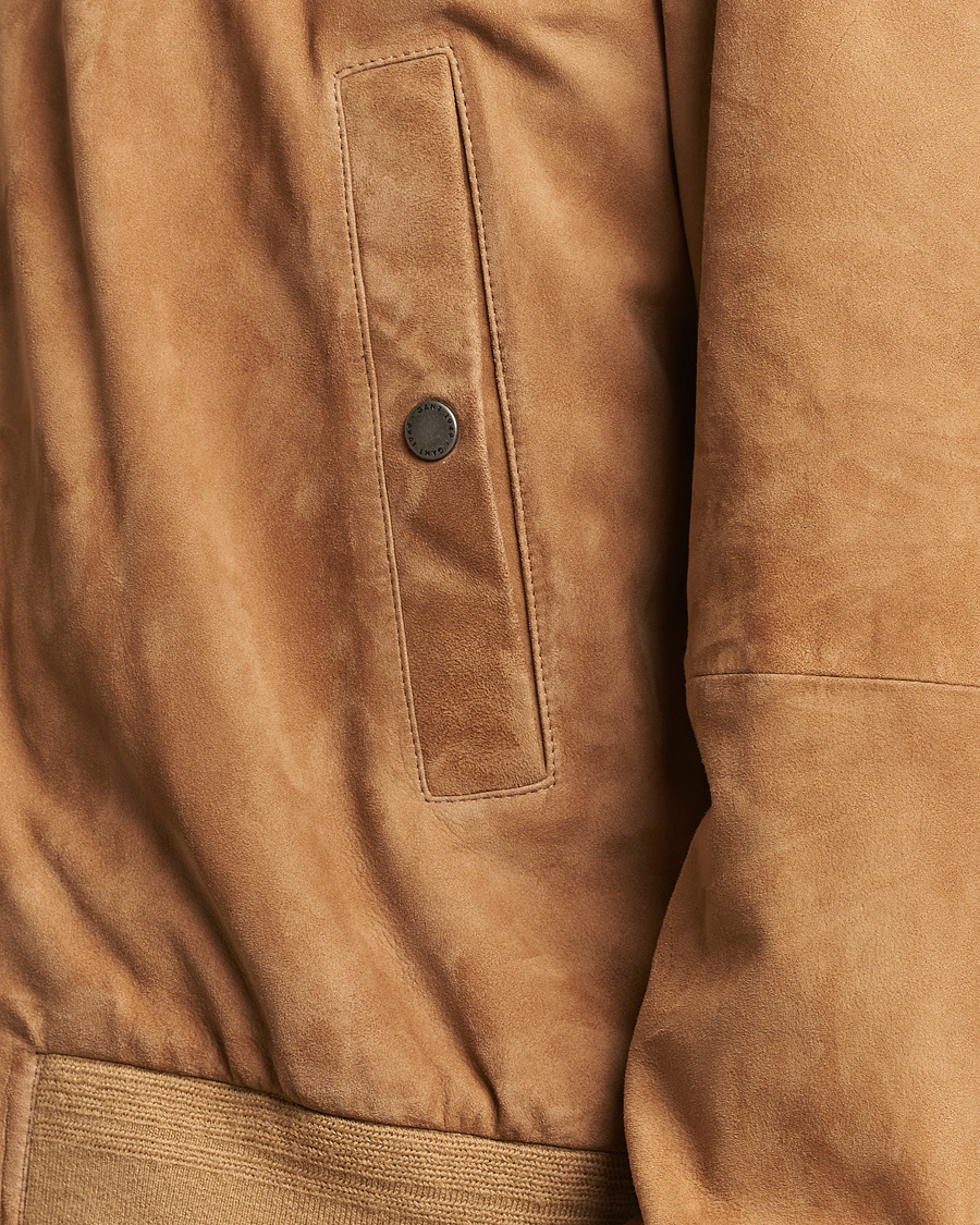 Heren | Jassen | GANT | Suede Bombar Jacket Dark Khaki