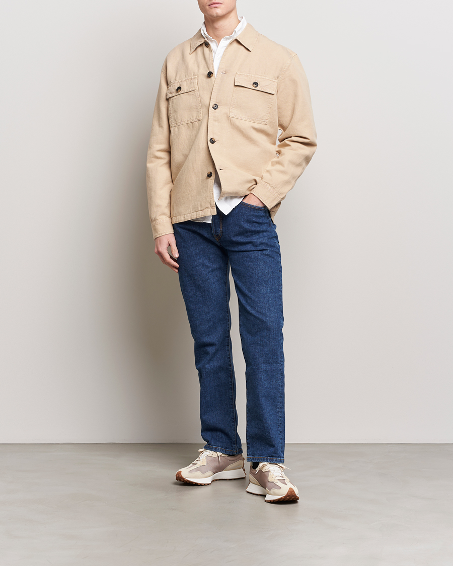 Heren | Overhemden | GANT | Linen/Cotton Twill Overshirt Dry Sand