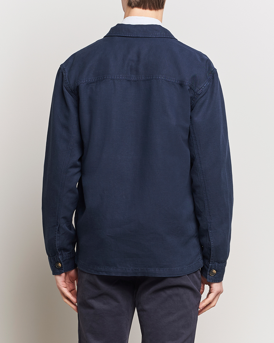 Heren | Overhemden | GANT | Linen/Cotton Twill Overshirt Marine