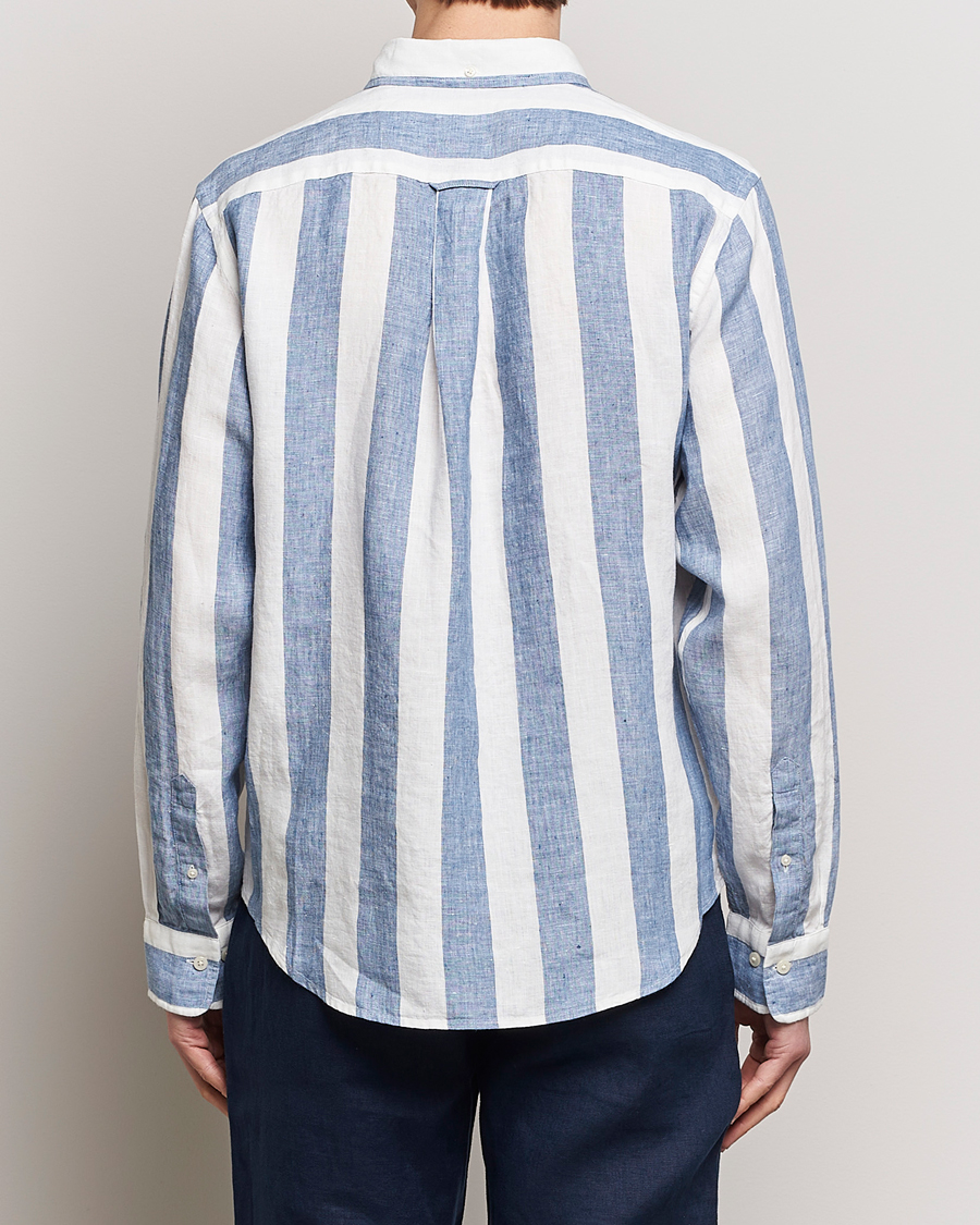 Heren | Overhemden | GANT | Regular Fit Bold Stripe Linen Shirt Blue/White