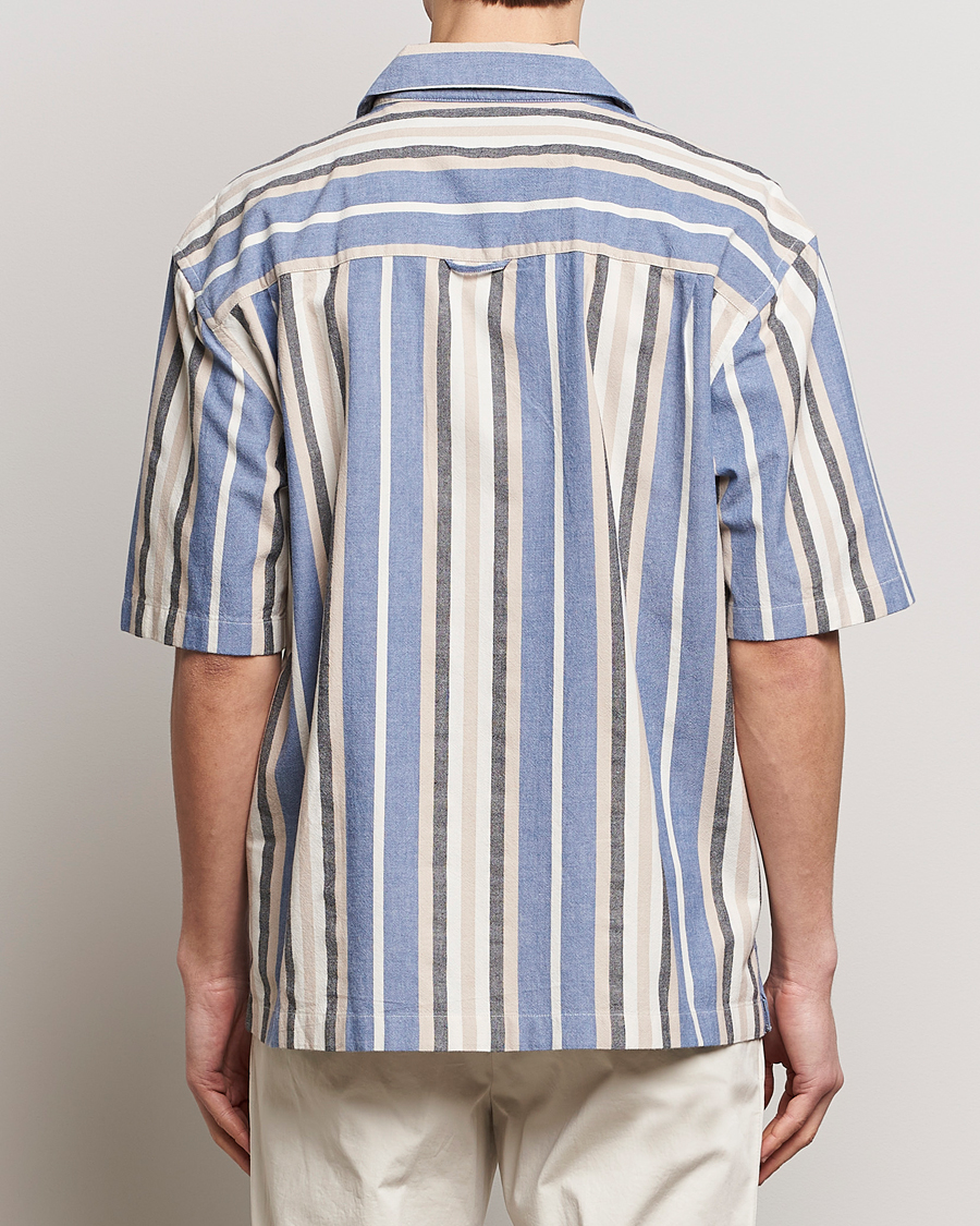 Heren | Overhemden | GANT | Relaxed Fit Wide Stripe Short Sleeve Shirt Rich Blue